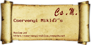 Cservenyi Miklós névjegykártya