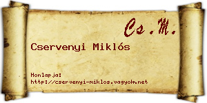Cservenyi Miklós névjegykártya